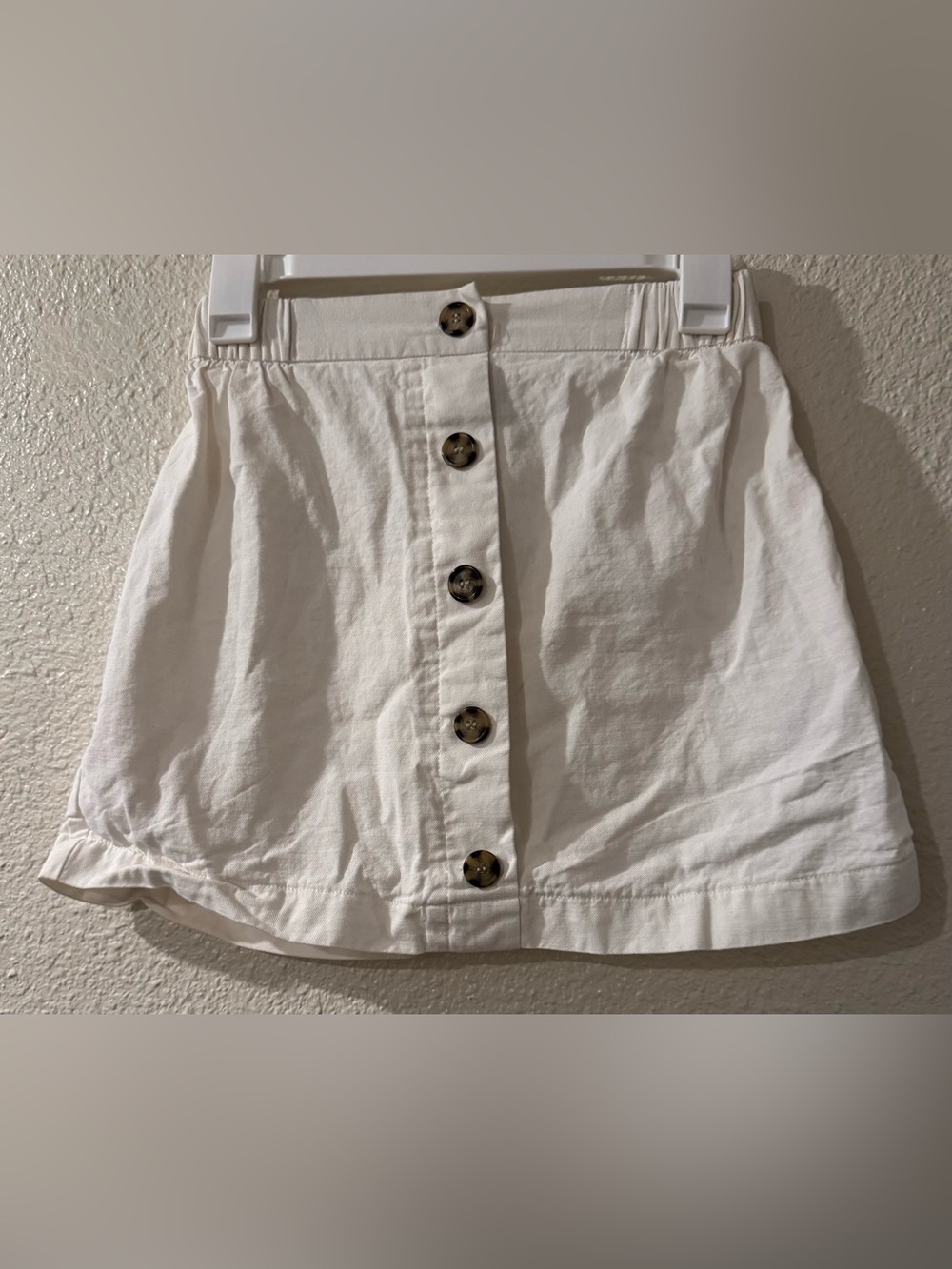 Good Luck Gem White Button-Front Mini Skirt